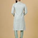 Alluring Mint Green Floral Thread Embroidered Sherwani | Father Son Combo | Jaipurio Collection